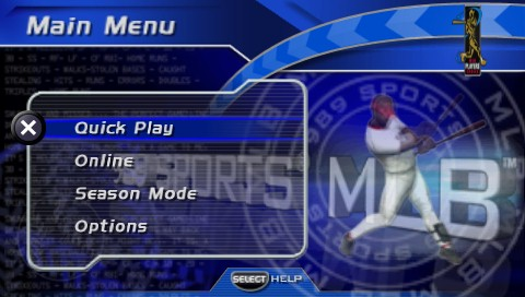 MLB title screen for PSP